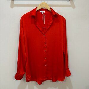 NWT Lucy Paris  Elena Button Down Red Top